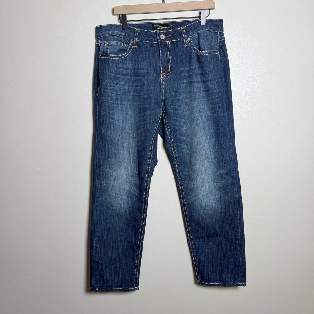 Cato Premium Women Cotton Jeans 16WP Blue Classic Stretch Contrast Stitching